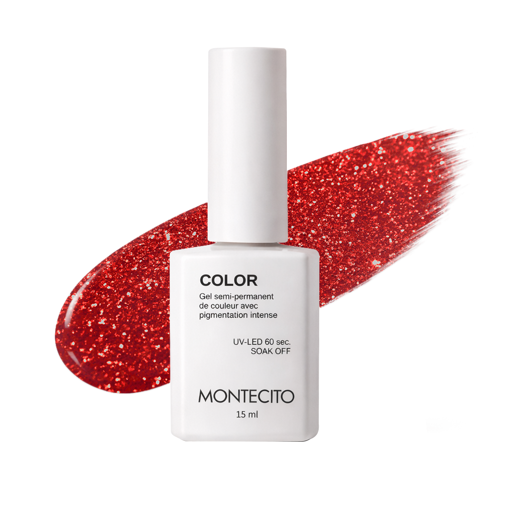 Red Light District – Vernis Semi-Permanent Rouge Pailleté